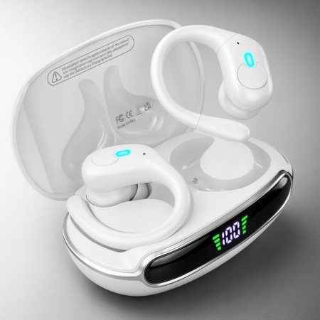 SŁUCHAWKI BEZPRZEWODOWE ZAUSZNE BLUETOOTH 5.3 dokanałowe BASS rozmowy