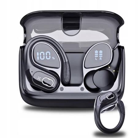 SŁUCHAWKI BEZPRZEWODOWE BLUETOOTH 5.3 DOKANAŁOWE SPORTOWE ROZMOWY BASS