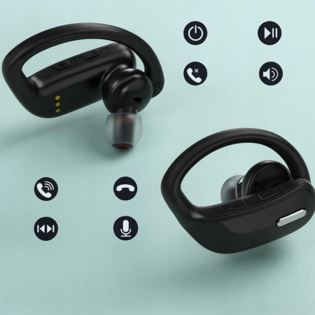 SŁUCHAWKI bezprzewodowe ZAUSZNE dokanałowe T17 do biegania bluetooth 5.3