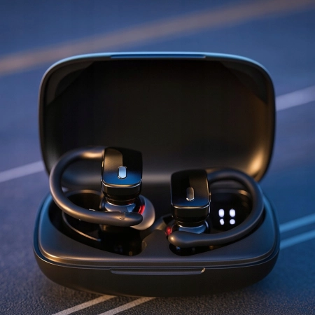 SŁUCHAWKI bezprzewodowe ZAUSZNE dokanałowe T17 do biegania bluetooth 5.3