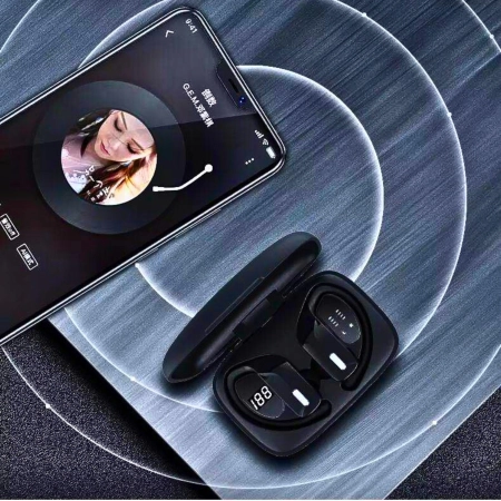 SŁUCHAWKI bezprzewodowe ZAUSZNE dokanałowe T17 do biegania bluetooth 5.3