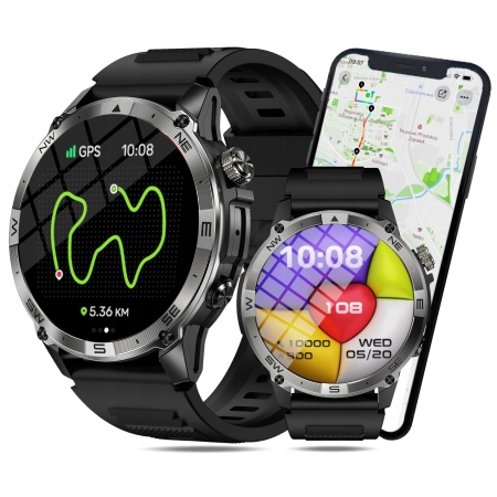 SMARTWATCH MĘSKI GPS ZEGAREK WODOODPORNY IP68 3ATM MENU PL ROZMOWY AMOLED