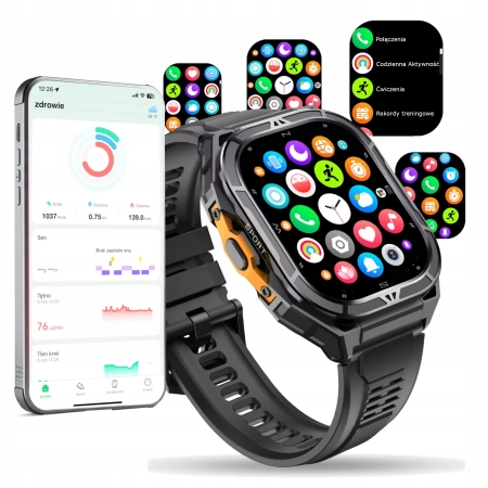 ZEGAREK SMARTWATCH MĘSKI DAMSKI WODOODPORNY 5 ATM Z ROZMOWAMI MENU POLSKIE
