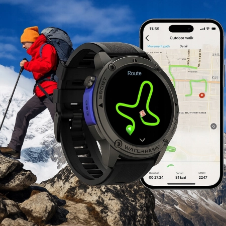 SMARTWATCH MĘSKI WODOODPORNY 5 ATM GPS rozmowy MENU POLSKIE smart WATCH