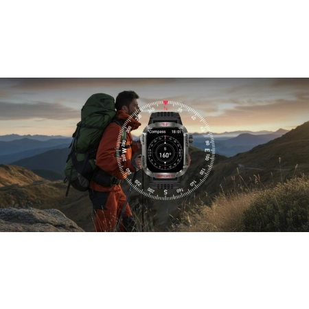 Smartwatch ELONIX SMARTWATCH MĘSKI HAMER wodoodporny Bluetooth + 2 paski