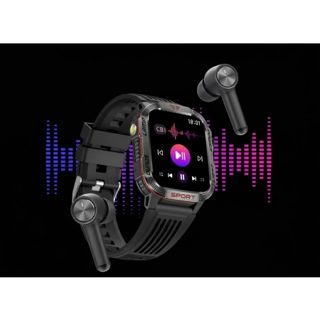 Smartwatch ELONIX SMARTWATCH MĘSKI HAMER wodoodporny Bluetooth + 2 paski