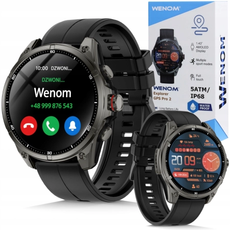 Smartwatch Męski Wenom Explorer 2 PRO MAX GPS AMOLED Wodoodporny 5ATM