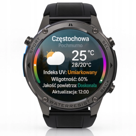 Smartwatch Wenom Hydro Guard GPS Dm56 Wodoodporny Lokalizacja GPS czarny