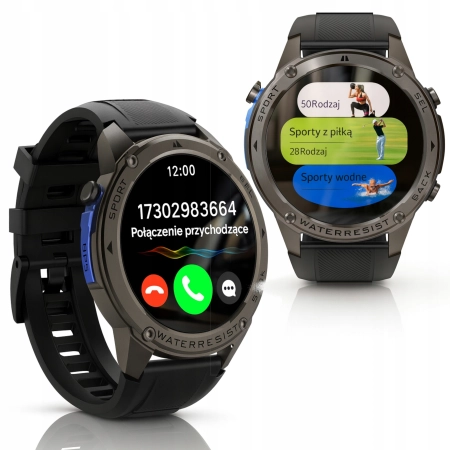 Smartwatch Wenom Hydro Guard GPS Dm56 Wodoodporny Lokalizacja GPS czarny