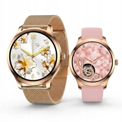 SMARTWATCH ZEGAREK DAMSKI POLSKIE MENU ROZMOWY SMART WATCH ZŁOTY