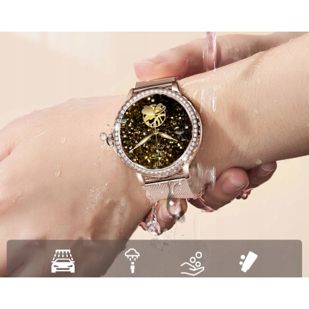 SMARTWATCH DAMSKI MENU PL NX19 ELEGANCKI WODOODPORNE KROKOMIERZ PULS Smart
