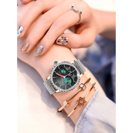 SMARTWATCH DAMSKI MENU PL NX19 ELEGANCKI WODOODPORNE KROKOMIERZ PULS Smart