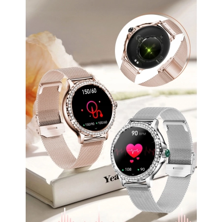 SMARTWATCH DAMSKI MENU PL NX19 ELEGANCKI WODOODPORNE KROKOMIERZ PULS Smart