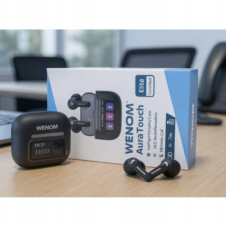 Słuchawki bezprzewodowe dokanałowe Wenom Aura BLUETOOTH 5.4 ANC dnia rozmów