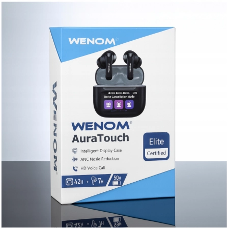 Słuchawki bezprzewodowe dokanałowe Wenom Aura BLUETOOTH 5.4 ANC dnia rozmów