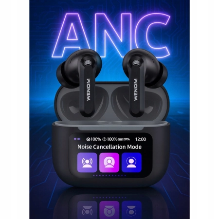Słuchawki bezprzewodowe dokanałowe Wenom Aura BLUETOOTH 5.4 ANC dnia rozmów
