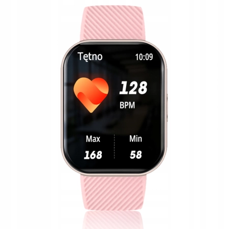 Smartwatch Wenom DAMSKI różowy BLUETOOTH ZEGAREK SMART WATCH WODOODPORNY