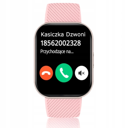 Smartwatch Wenom DAMSKI różowy BLUETOOTH ZEGAREK SMART WATCH WODOODPORNY