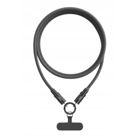 Smycz do telefonu nylon szary kabel do ładowania usb-C usb-C