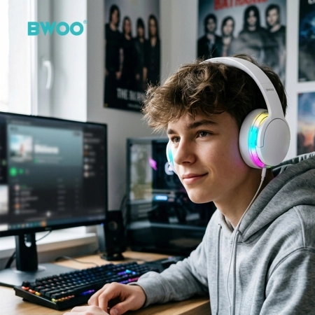 SŁUCHAWKI bezprzewodowe BW587 nauszne bluetooth ANC białe