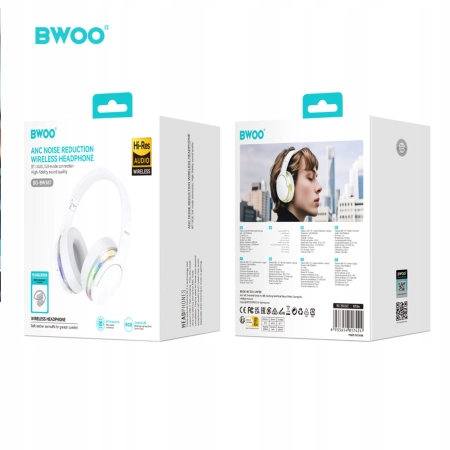 SŁUCHAWKI bezprzewodowe BW587 nauszne bluetooth ANC białe