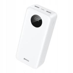 BWOO Power bank 22,5W, 30000 mAh z wyświetlaczem LCD, biały BWOO Power bank 22,5W, 30000 mAh z wyświetlaczem LCD, biały