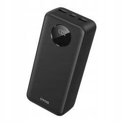 BWOO Power bank 22,5W, 30000 mAh z wyświetlaczem LCD, czarny BWOO Power bank 22,5W, 30000 mAh z wyświetlaczem LCD, czarny