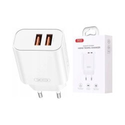 XO Ładowarka Sieciowa CE34 2x USB 2,4A Biała Szybkie Ładowanie 230V EU