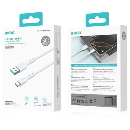 Kabel BWOO USB - USB typ C 2 m biały
