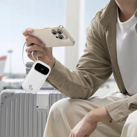 Powerbank Baseus EnerFill FC31 QPow3 20000mAh 45W 2x kabel USB-C biały