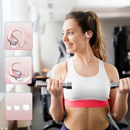 SŁUCHAWKI BEZPRZEWODOWE BLUETOOTH 5.4 DOKANAŁOWE SPORTOWE ROZMOWY BASS