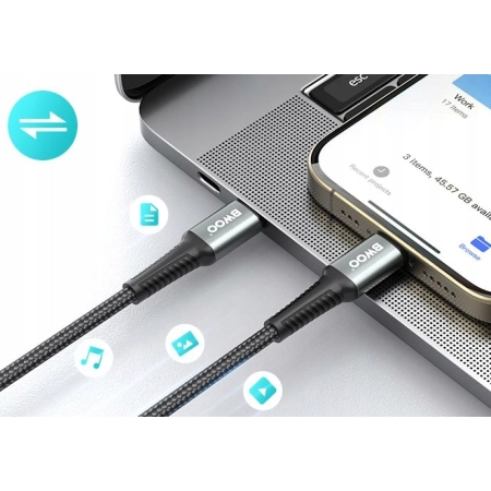 Kabel BWOO USB typ C - USB typ C 2 m czarny 65w