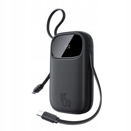 Powerbank Baseus 20000mAh 45W z wyświetlaczem z wbudowanymi kablami USB-C