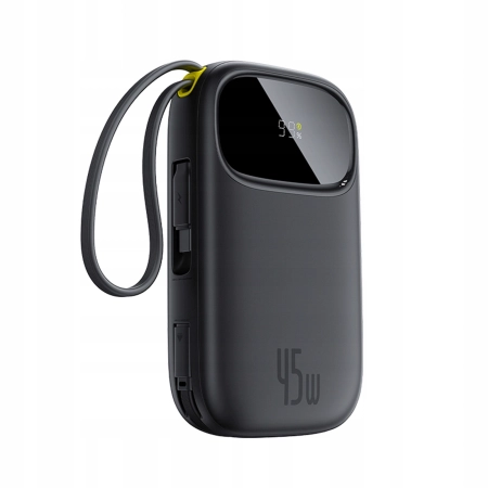 Powerbank Baseus 20000mAh 45W z wyświetlaczem z wbudowanymi kablami USB-C