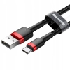 Baseus Cafule Cable nylonowy kabel USB / USB-C QC3.0 2A 3 m czarno-czerwony