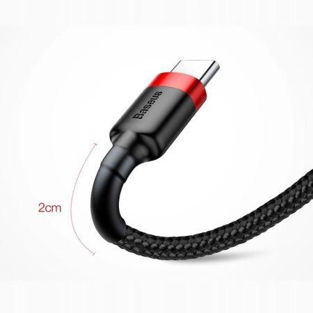 Baseus Cafule Cable nylonowy kabel USB / USB-C QC3.0 2A 3 m czarno-czerwony
