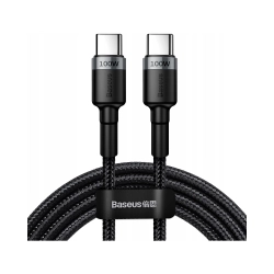 Baseus KABEL USB-C/USB-C 100W 5A Power Delivery QC 3.0 NYLONOWY OPLOT 2m Baseus KABEL USB-C/USB-C 100W 5A Power Delivery QC 3.0 NYLONOWY OPLOT 2m