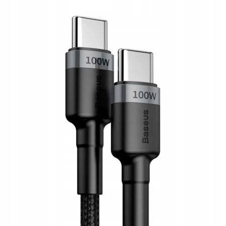 Baseus KABEL USB-C/USB-C 100W 5A Power Delivery QC 3.0 NYLONOWY OPLOT 2m