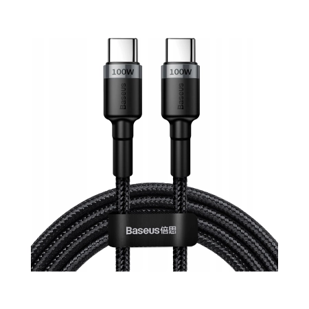 Baseus KABEL USB-C/USB-C 100W 5A Power Delivery QC 3.0 NYLONOWY OPLOT 2m