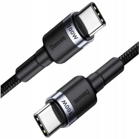 Baseus KABEL USB-C/USB-C 100W 5A Power Delivery QC 3.0 NYLONOWY OPLOT 2m