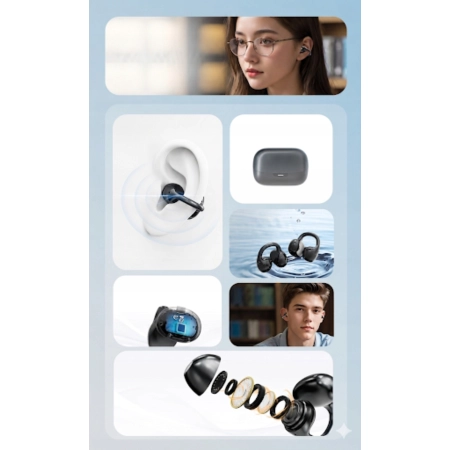 SŁUCHAWKI BEZPRZEWODOWE ELONIX BLUETOOTH 6.0 SPORTOWE ROZMOWY DWA MIKROFONY
